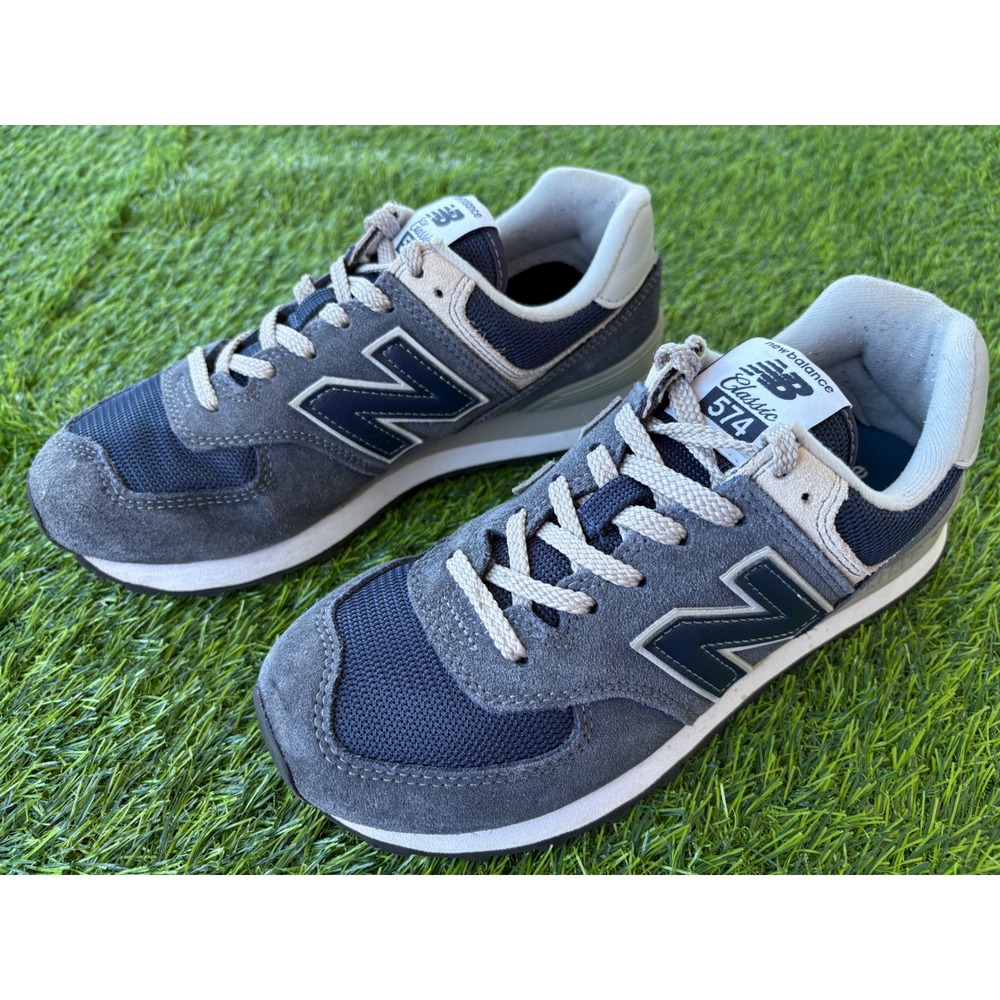 New Balance Classic 574 Navy Grey Suede Mesh Sneakers WL574EN Womens 8 Mens 7